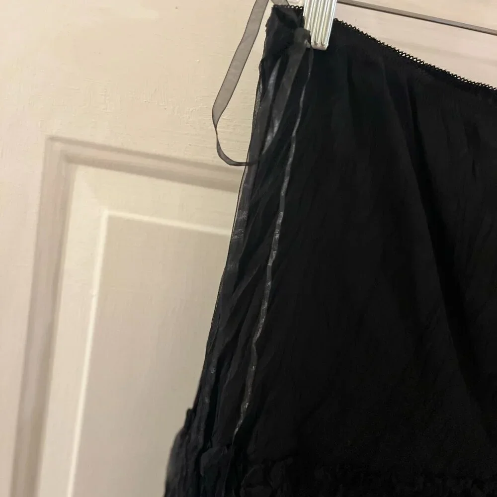 Linq Los Angeles Woman's 100% Silk Tiered Skirt Sz Lr